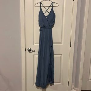 David’s Bridal, Steel Blue, Size 0, bridesmaid dress